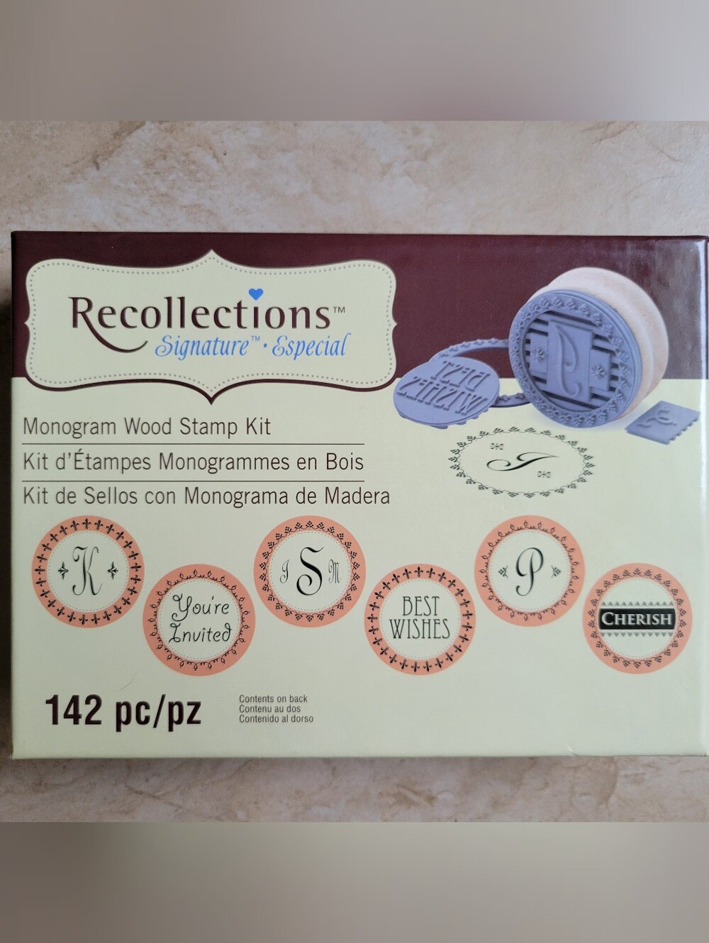 Recollections Monogram Wood Stamp Kit - 142 Piece
